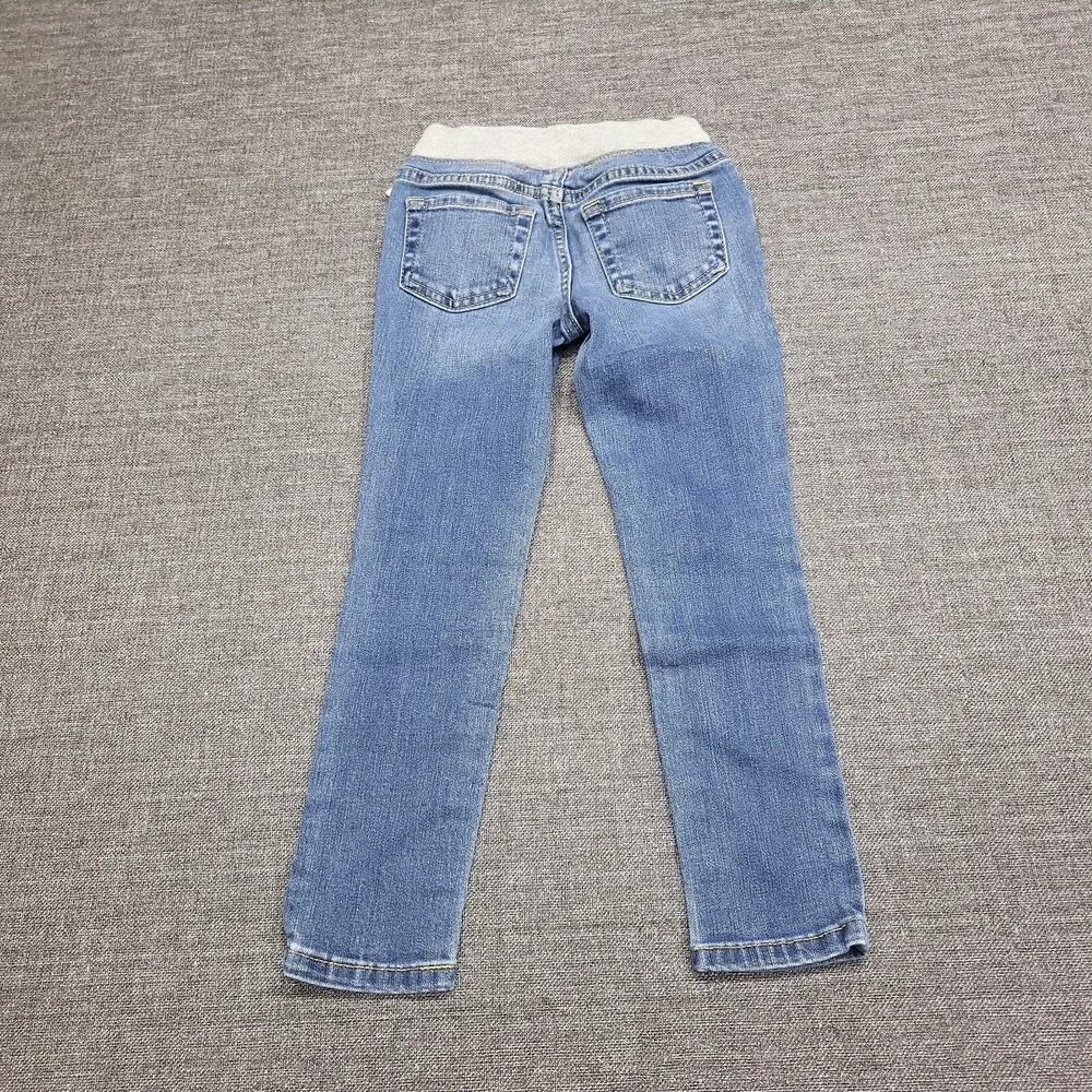 Cat & Jack Girls Pull On Drawstring Skinny Fit Jeans Pockets Blue Size 4